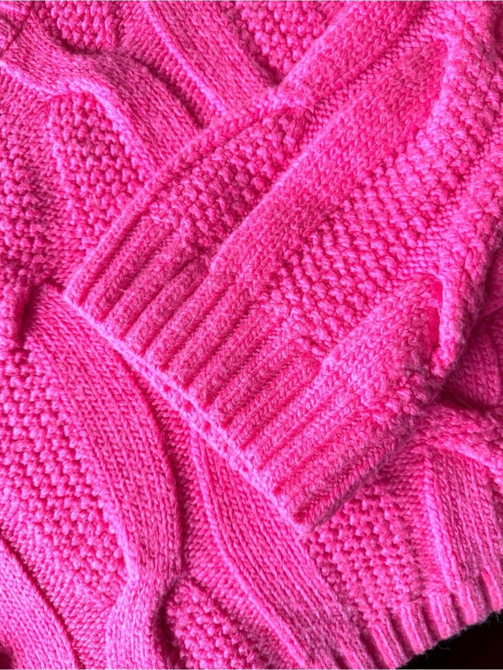 MAEVE Anthropologie Oversized Pink Cable knit Sweater sz M - Picture 2 of 5